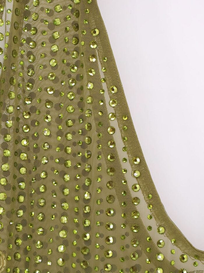 VENUJA Crystal Short Dress With All-over Rhinestones