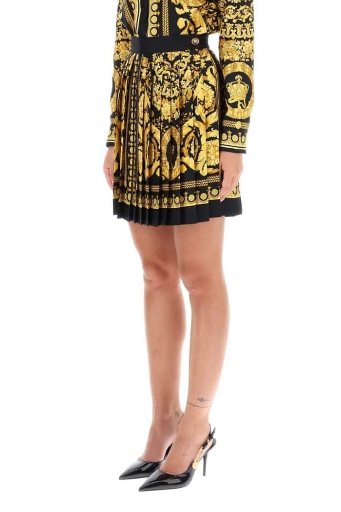 Versace Barocco Pleated Mini Skirt