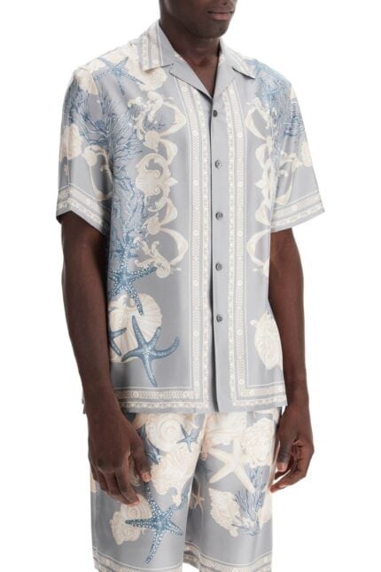 VERSACE Baroque Printed Silk Bowling Shirt Set For The