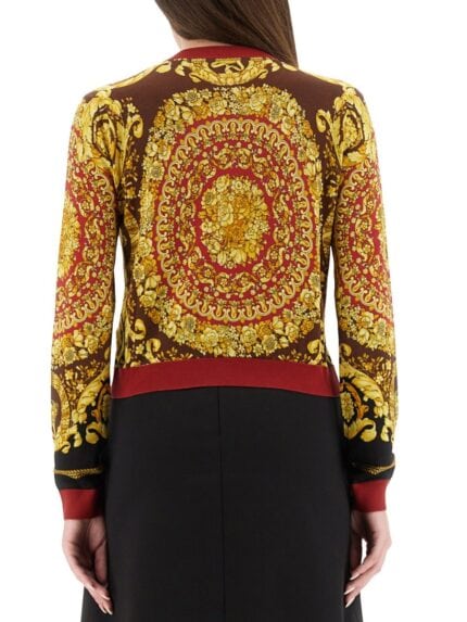 Versace BAROQUE SILK KNIT CARDIGAN