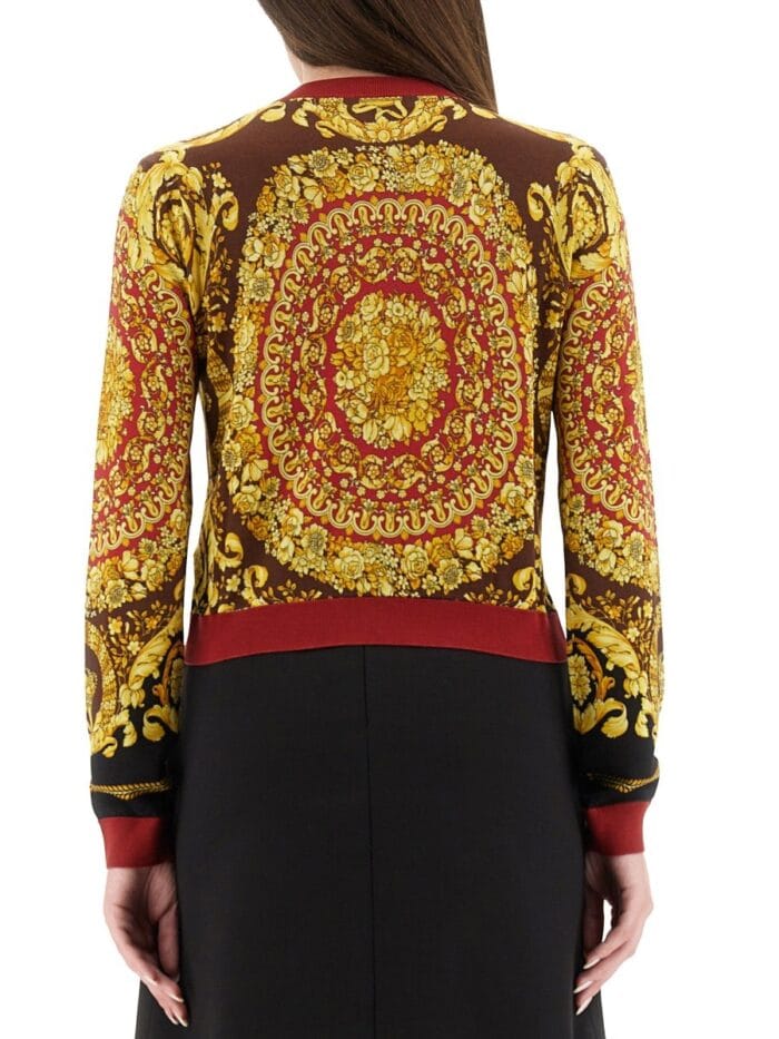 Versace BAROQUE SILK KNIT CARDIGAN