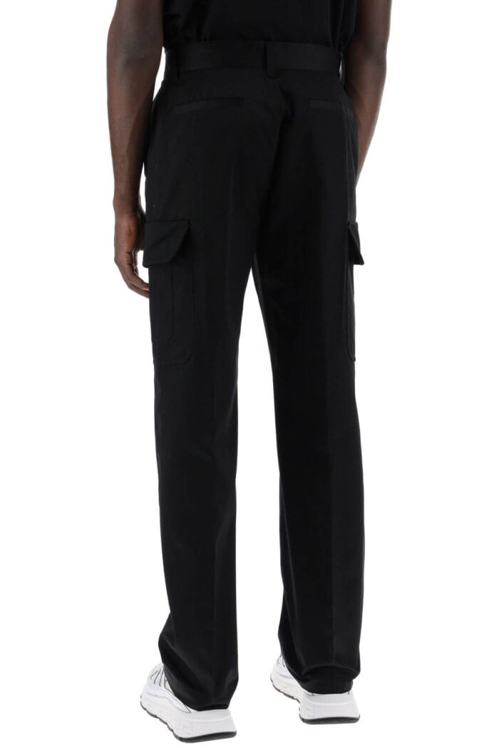 VERSACE Cotton Gabardine Cargo Pants In