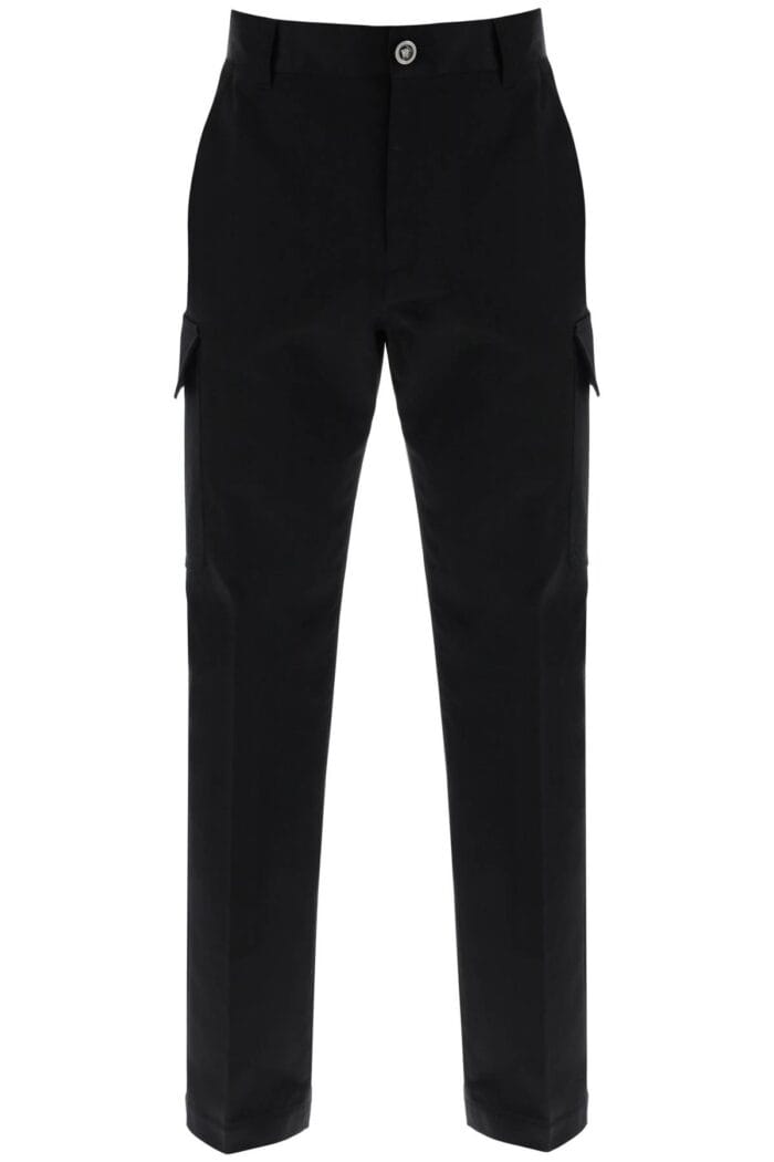 VERSACE Cotton Gabardine Cargo Pants In