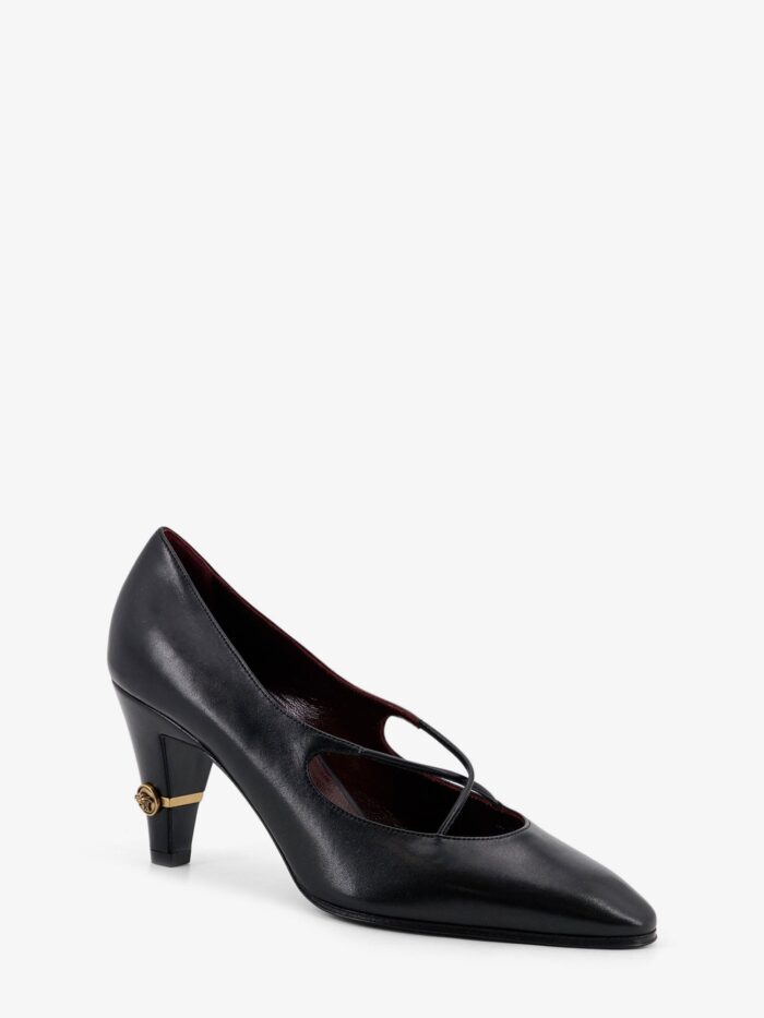Versace Criss-Cross Medallion Leather Pumps