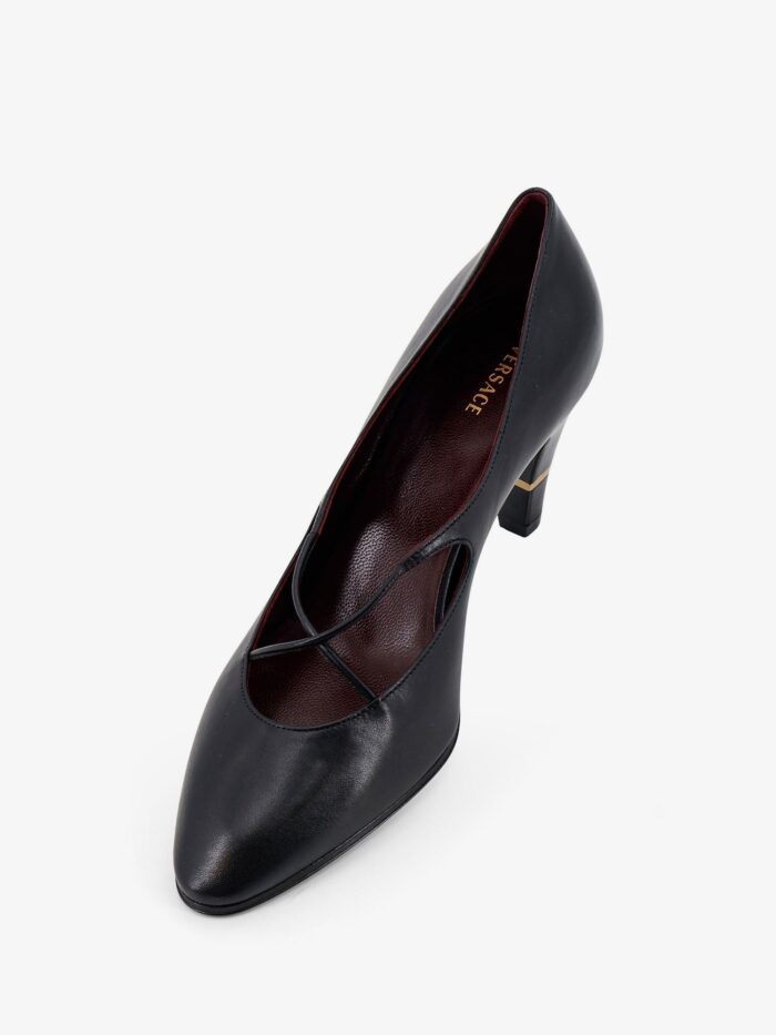 Versace Criss-Cross Medallion Leather Pumps