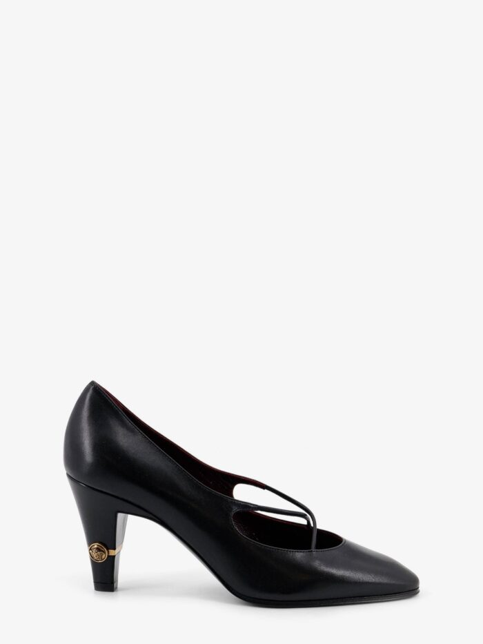 Versace Criss-Cross Medallion Leather Pumps