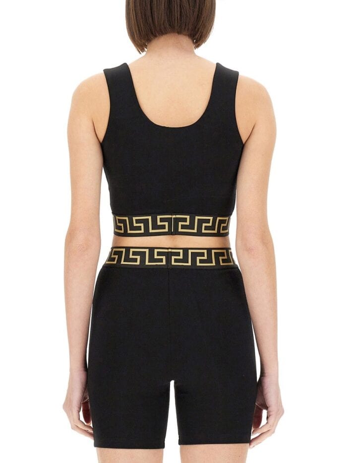 Versace CROP TOP WITH GREEK BORDER
