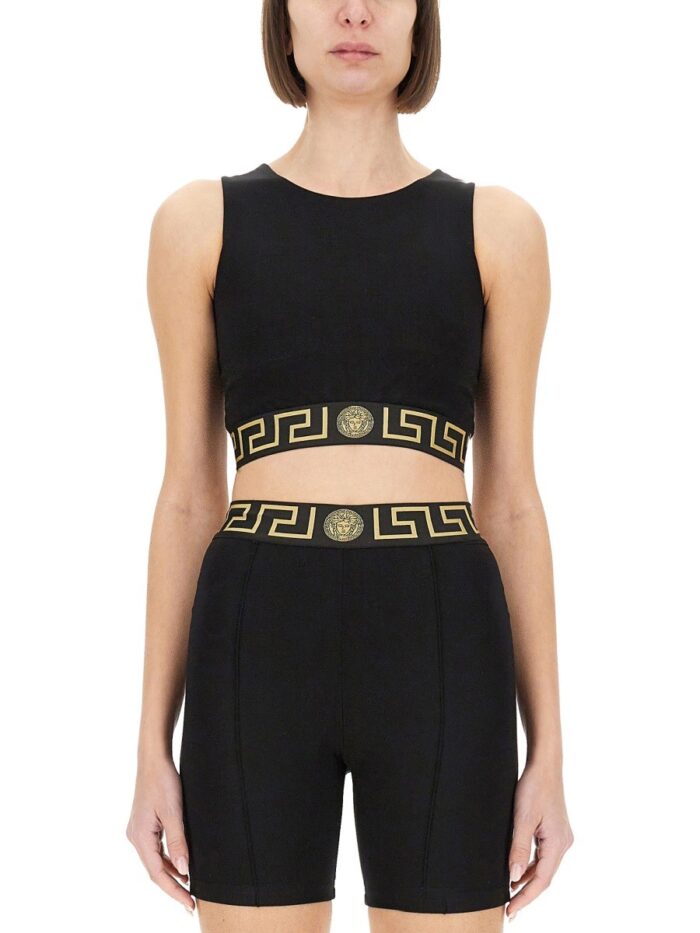 Versace CROP TOP WITH GREEK BORDER
