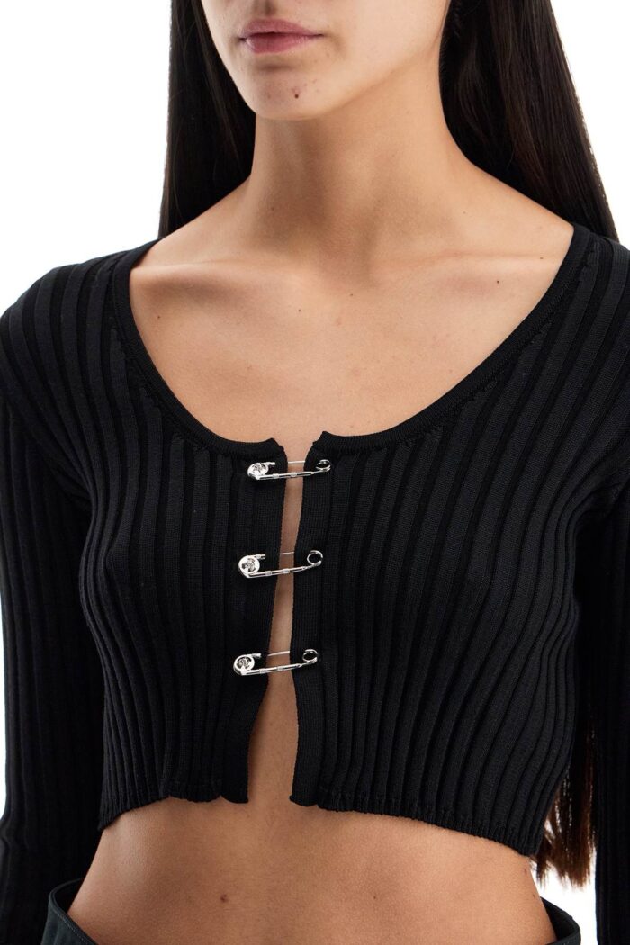 VERSACE 'cropped Safety Pin Cardigan