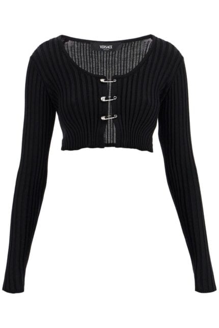 VERSACE 'cropped Safety Pin Cardigan