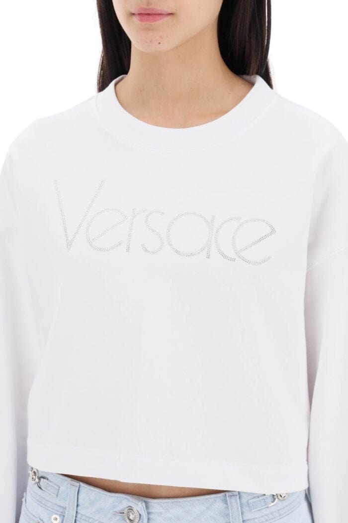 VERSACE "cropped Sweatshirt With Rhinestone