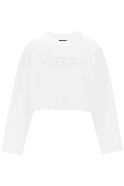 VERSACE "cropped Sweatshirt With Rhinestone