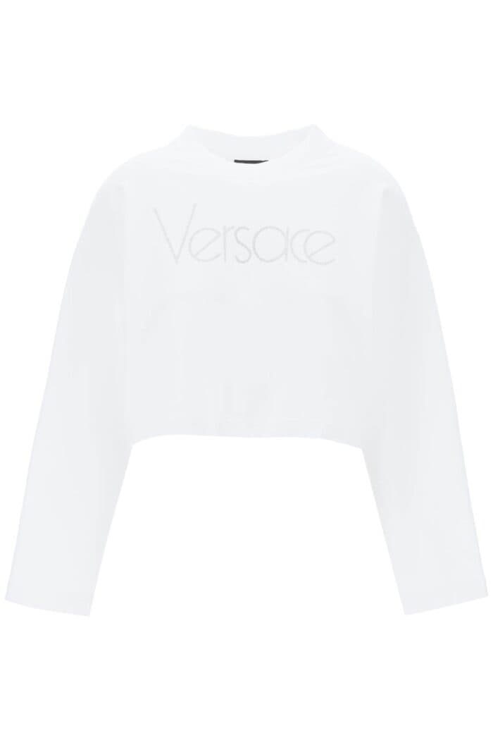 VERSACE "cropped Sweatshirt With Rhinestone