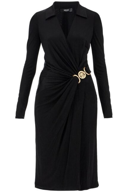 VERSACE Draped Jersey Dress With