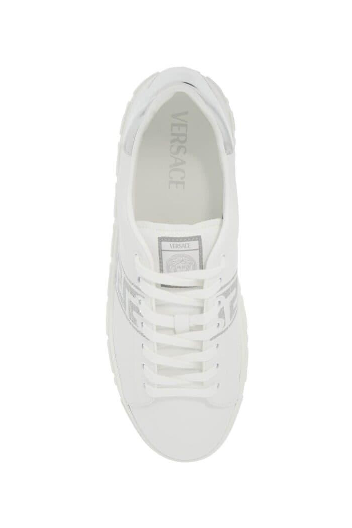 VERSACE Embroidered Greek Pattern Sneakers In