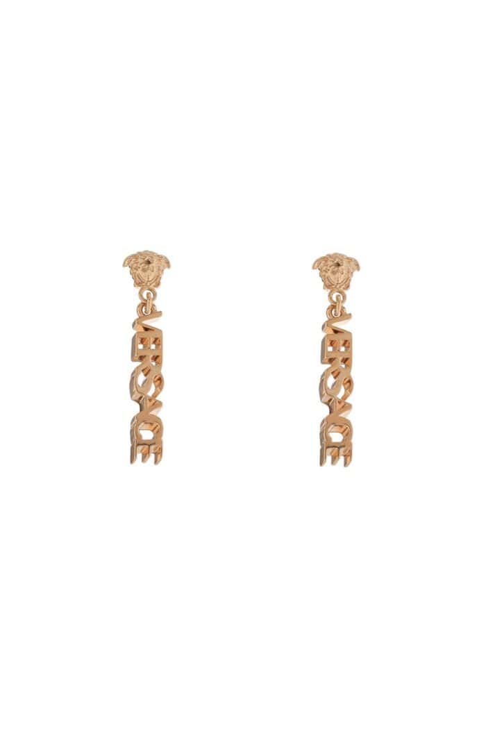 VERSACE Gold Metal Lion Head Earrings With Three-dimensional Effect