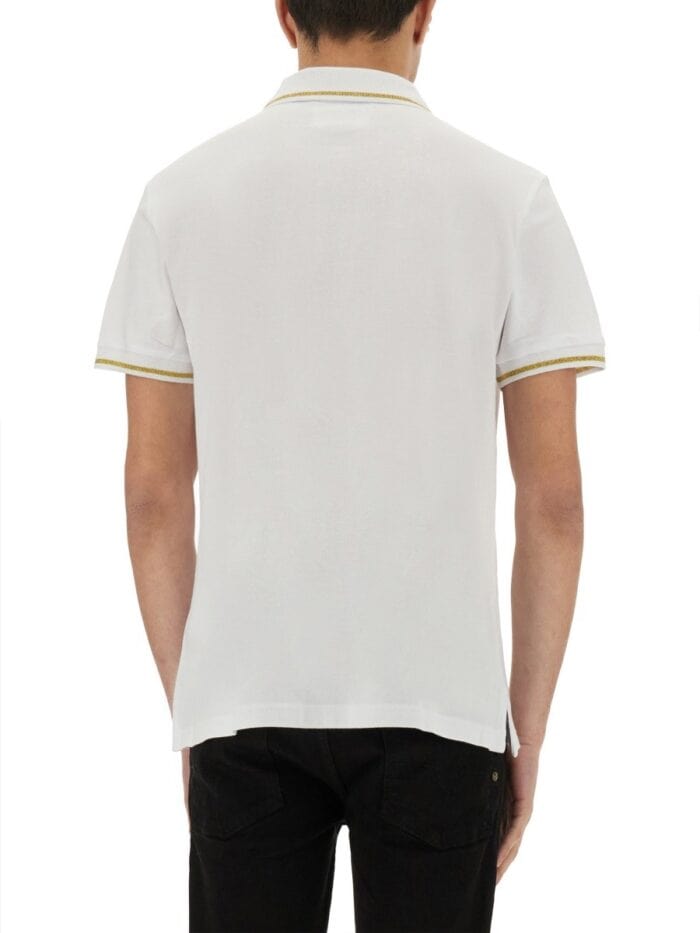 Versace Jeans Couture COTTON POLO SHIRT WITH V-EMBLEM