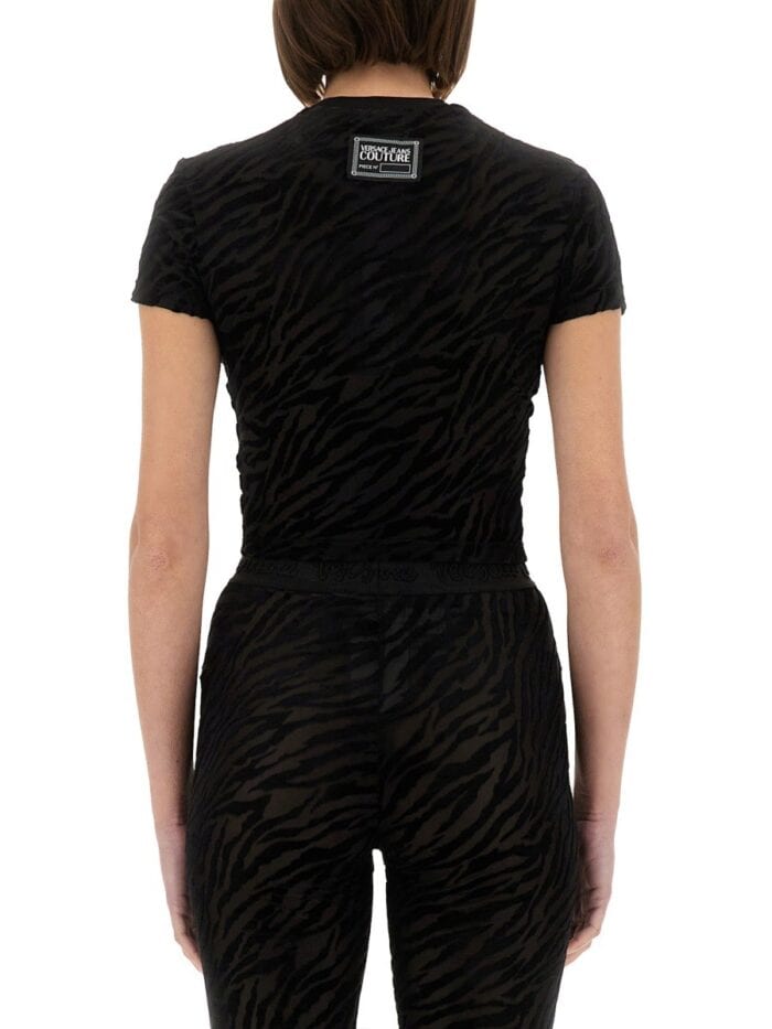 Versace Jeans Couture DEVORÉ ZEBRA SHORT T-SHIRT