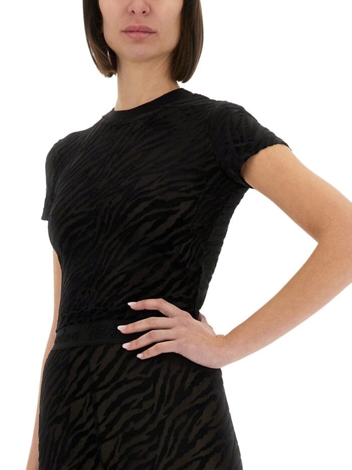 Versace Jeans Couture DEVORÉ ZEBRA SHORT T-SHIRT