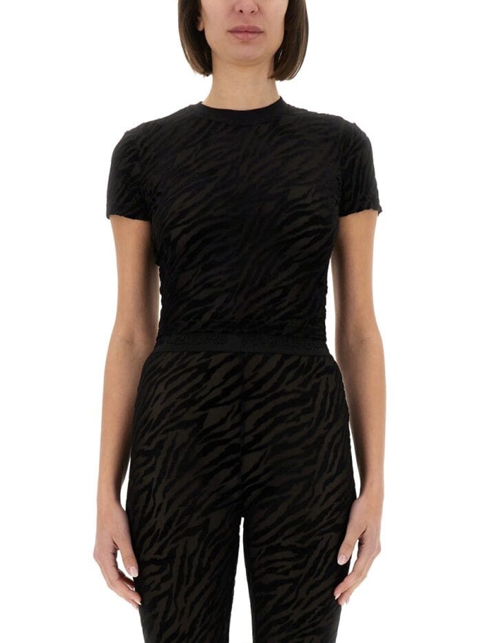Versace Jeans Couture DEVORÉ ZEBRA SHORT T-SHIRT