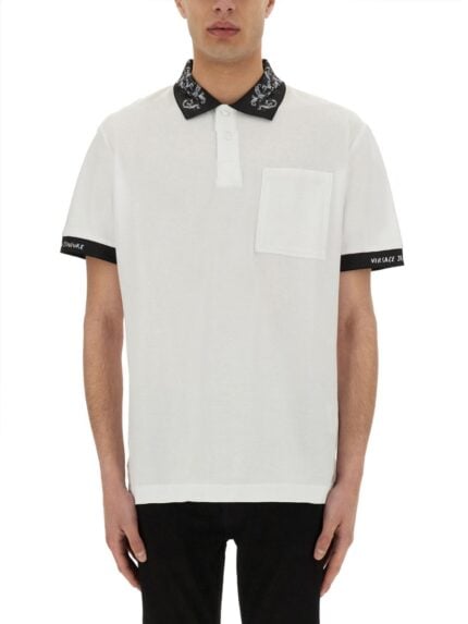 Versace Jeans Couture POLO SHIRT WITH BAROQUE OUTLINE COLLAR