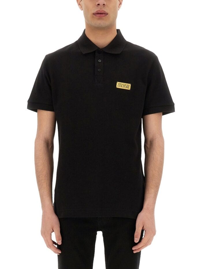 Versace Jeans Couture POLO SHIRT WITH LOGO PLAQUE