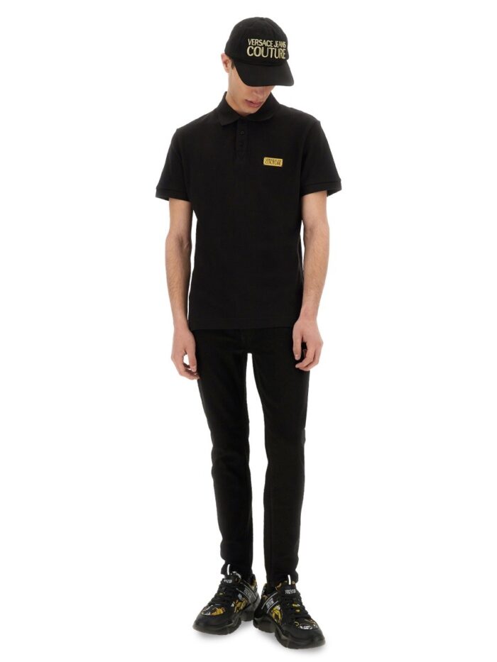 Versace Jeans Couture POLO SHIRT WITH LOGO PLAQUE