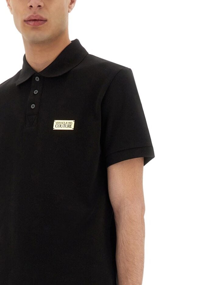 Versace Jeans Couture POLO SHIRT WITH LOGO PLAQUE