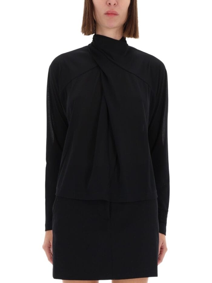 versace jeans couture shirt with draped collar Versace Jeans Couture SHIRT WITH DRAPED COLLAR