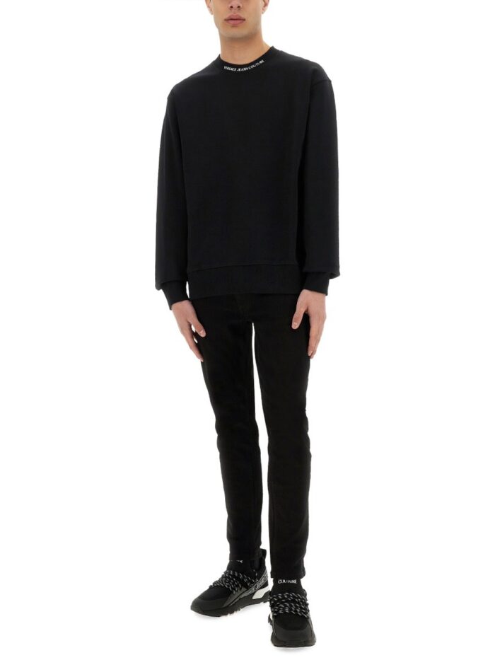 Versace Jeans Couture SWEATSHIRT WITH LOGO ON THE COLLAR