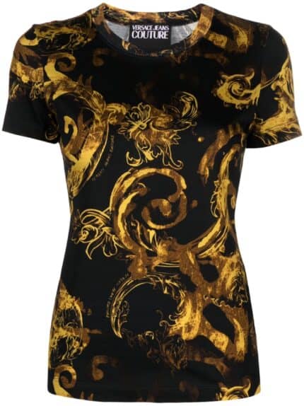 VERSACE JEANS CUTURE Barocco-print Cotton T-shirt