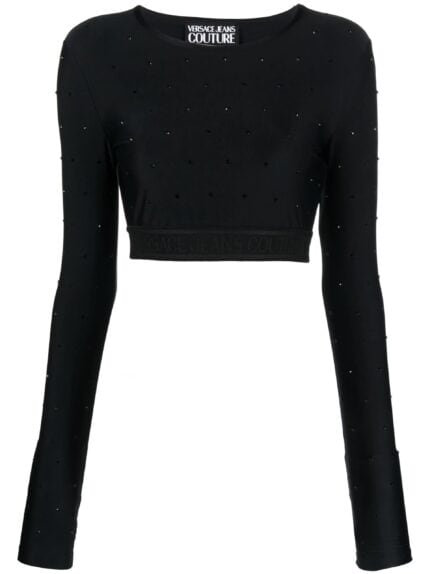 VERSACE JEANS CUTURE Crystal-embellished Crop Top