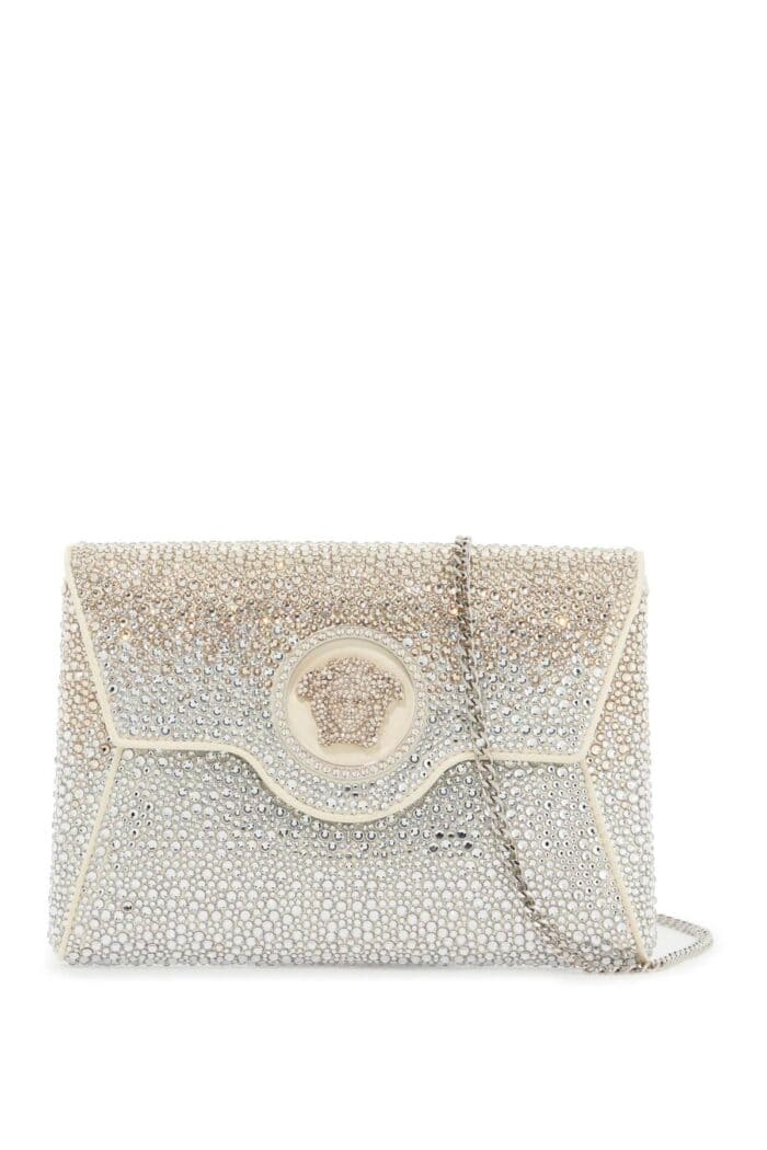VERSACE La Medusa Envelope Clutch With Crystals
