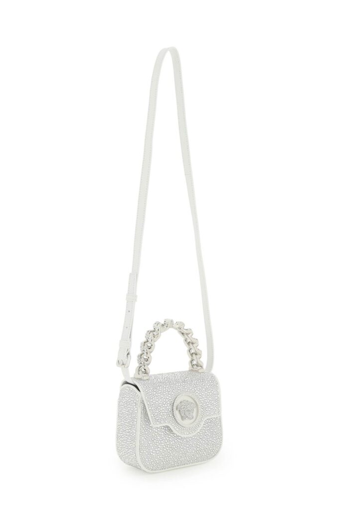 versace la medusa handbag with crystals VERSACE La Medusa Handbag With Crystals