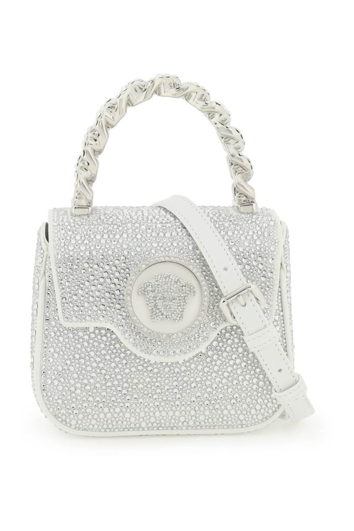 versace la medusa handbag with crystals VERSACE La Medusa Handbag With Crystals