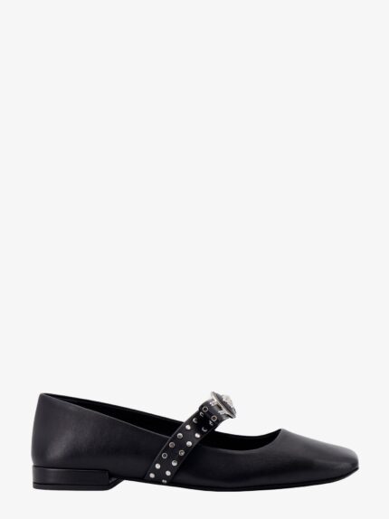 Versace Leather Ballerinas With Frontal Studs