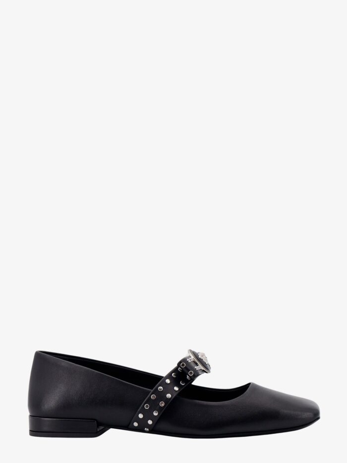 Versace Leather Ballerinas With Frontal Studs