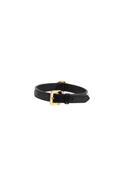 Versace Leather Collar With Medusa Studs - Small