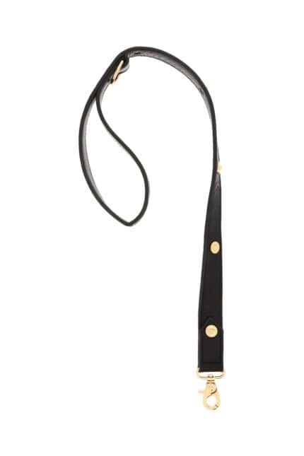 VERSACE Leather Leash With Medusa Studs