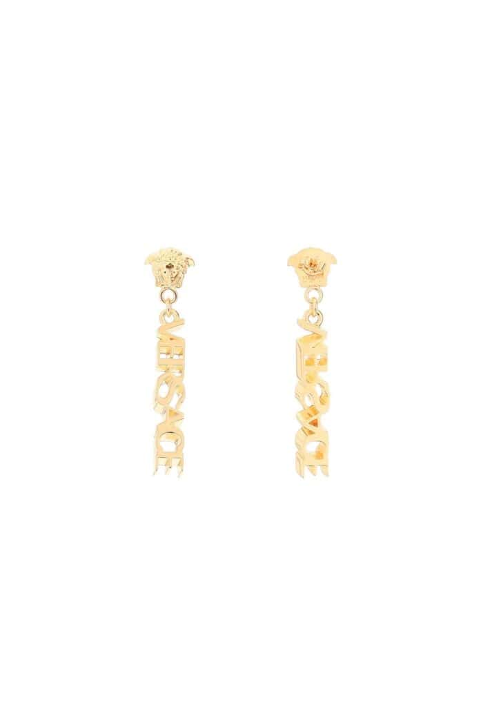 VERSACE Logo Pendant Earrings