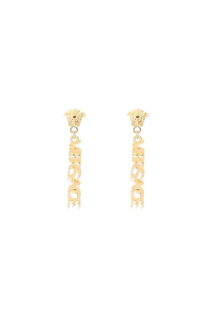 VERSACE Logo Pendant Earrings