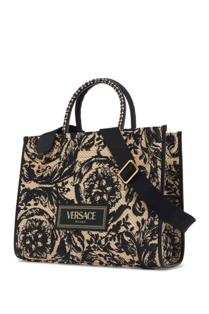 VERSACE Medium Athena Barocco Tote Bag In Raff