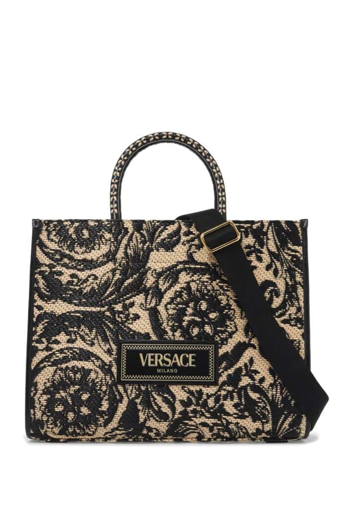 VERSACE Medium Athena Barocco Tote Bag In Raff