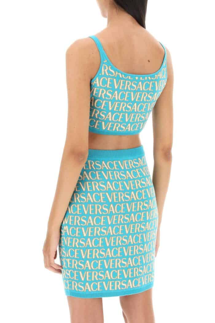 Versace Monogram Knit Crop Top