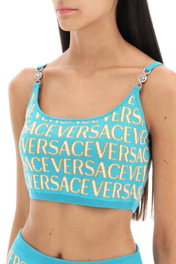 Versace Monogram Knit Crop Top