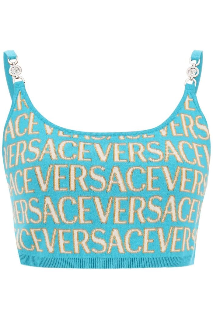 Versace Monogram Knit Crop Top