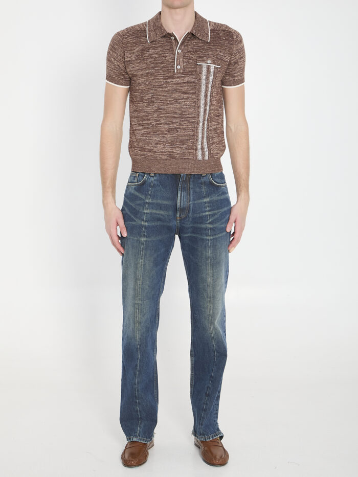 Versace Mouliné knit polo shirt