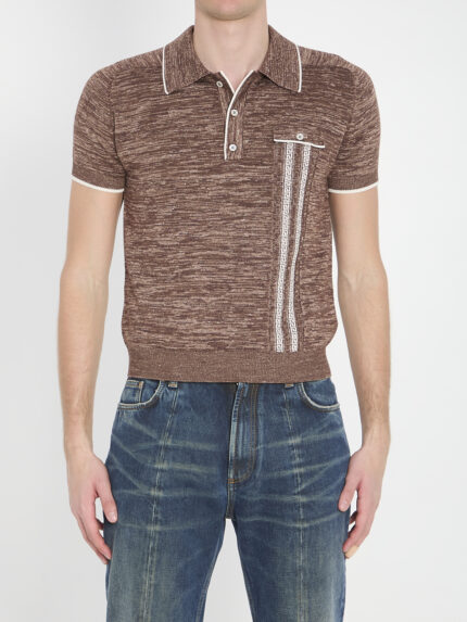 Versace Mouliné knit polo shirt