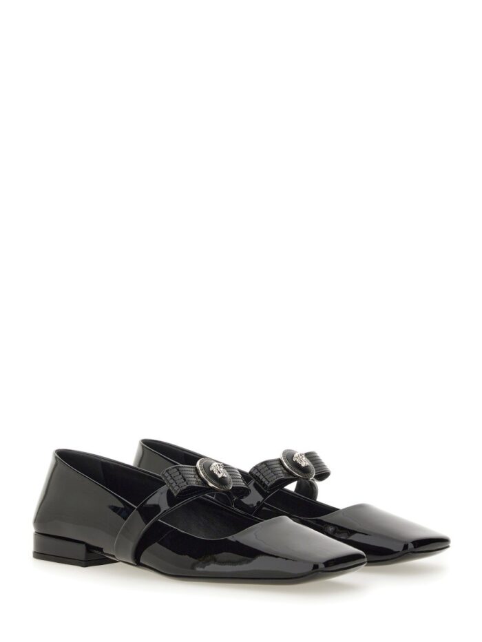 Versace PATENT LEATHER BALLERINA "GIANNI RIBBON"