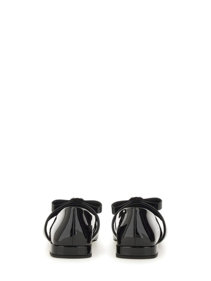 Versace PATENT LEATHER BALLERINA "GIANNI RIBBON"